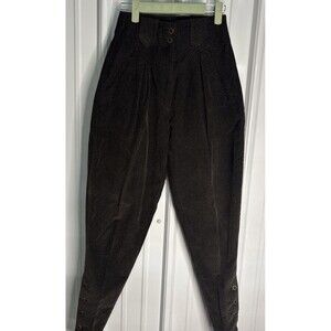 Vintage Outback Red 100% Cotton Corduroy Pleated Womens Trousers Brwn Size 2 EUC